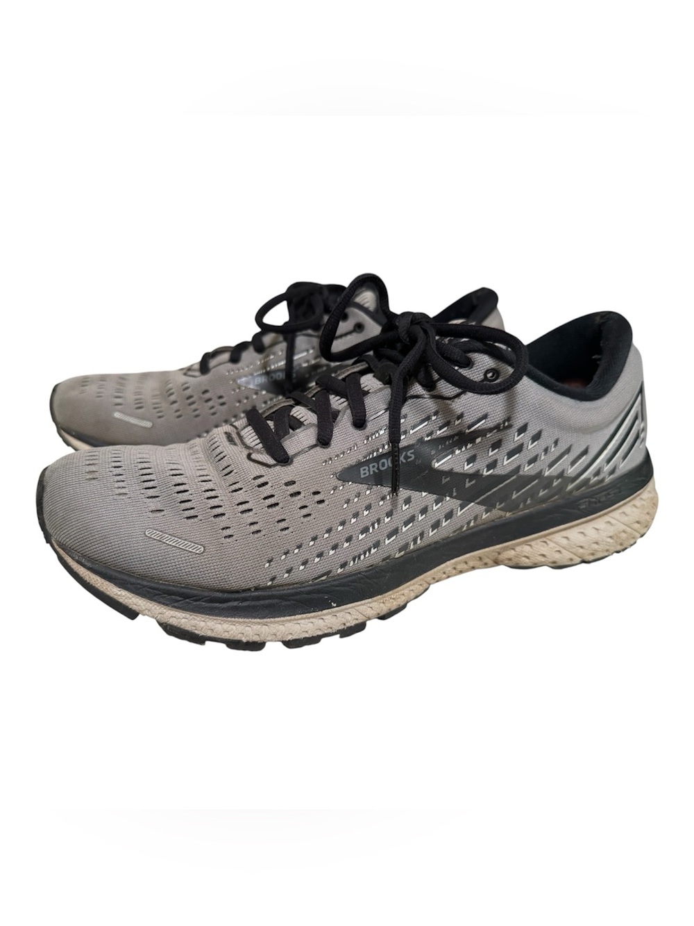 Brooks Men's Ghost 13 Gray and Black Running Shoes - 10.5